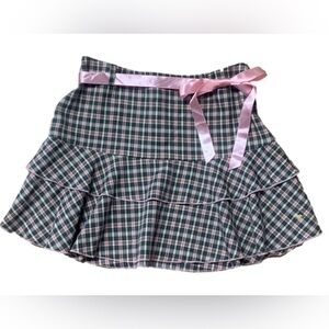 Vintage Y2K Pink Plaid Preppy Lolita
Coquette Ribbon Bow Grunge Mini Skirt